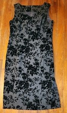 Talbots Dress Women Size 12 Gray Floral Wool Blend Sleeveless Sheath Lined