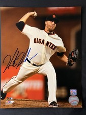 Heath Hembree Autographed SF Giants Rookie 8x10 Photo Dynasty Sticker COA MLB