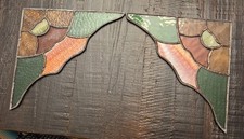Vintage Stained Glass Corner Suncatcher pair Multicolor Flowers