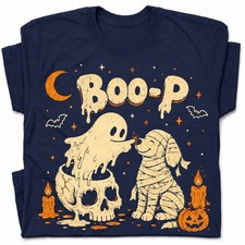 Ghost Booping Mummy Dog T-Shirt Vintage Spooky Halloween Puppy Tee