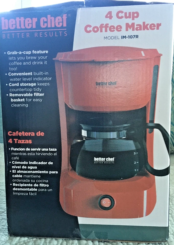 Cafetera Better Chef 4 tazas IM-107R roja Foto 3 de 4