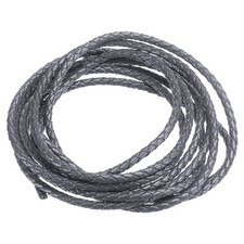 3mm Round Braided Leather Cord for Crafts Jewelry Making, Dark Grey 2.2Yards