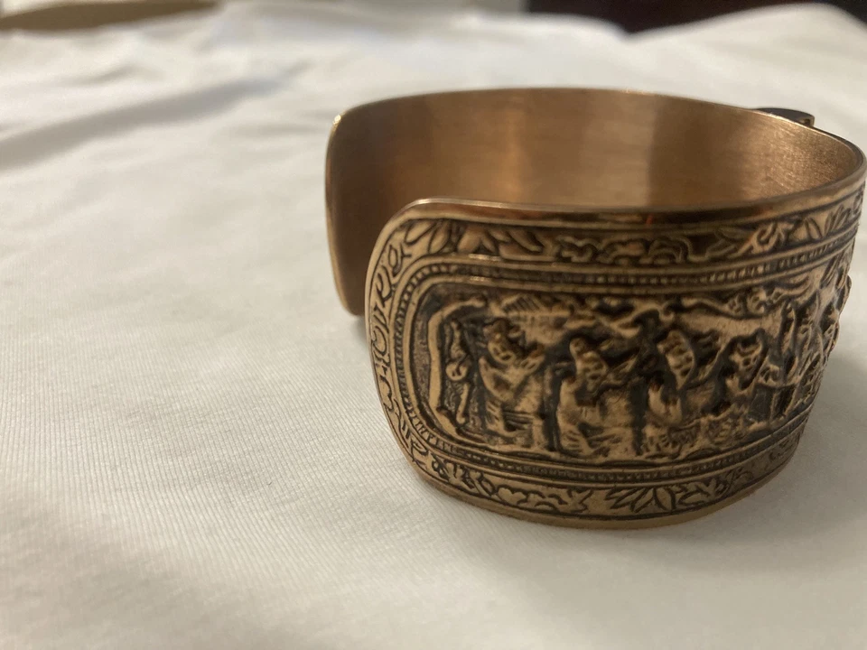 Amy Kahn Russell AKR Heavy Solid Bronze Tribal Cuff Bracelet M/L - Image 4 of 4