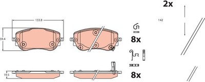 Für TRW GDB2551 HAM PADS.
