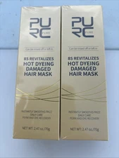 Lot Of 2 PURC 8 Seconds Revitalizes Hot Dyeing Damaged Hair Mask 2.47 oz 2028