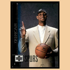 Tim Duncan Rookie #114 1997 Upper Deck San Antonio Spurs Basketball Card NBA EX. rookie card picture