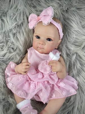 18 Inch Bettie Reborn Baby Doll Full Body Vinyl Washable Lifelike Painted Hair