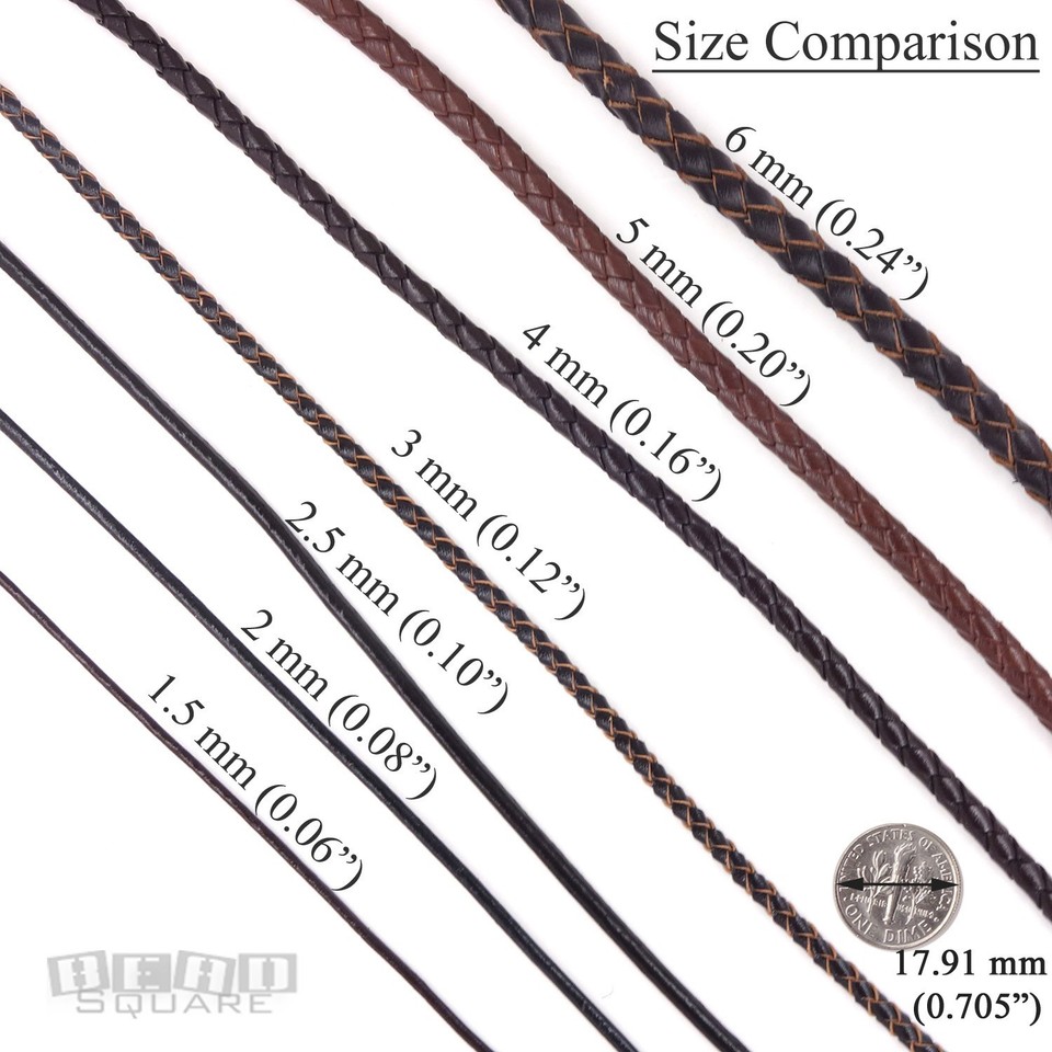 Handmade Sterling Silver Spring Ring Clasp On 3mm Brown Braided Genuine Leather Cord Necklace