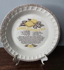 Royal China Lemon Meringue Recipe Pie Plate Deep Dish 11" USA Made Vintage 