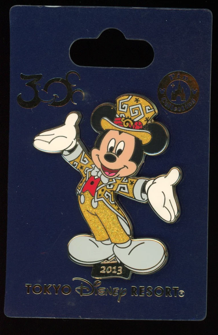 TDR Tokyo 30th Anniversary Gold Costume Tux Mickey Disney Pin
