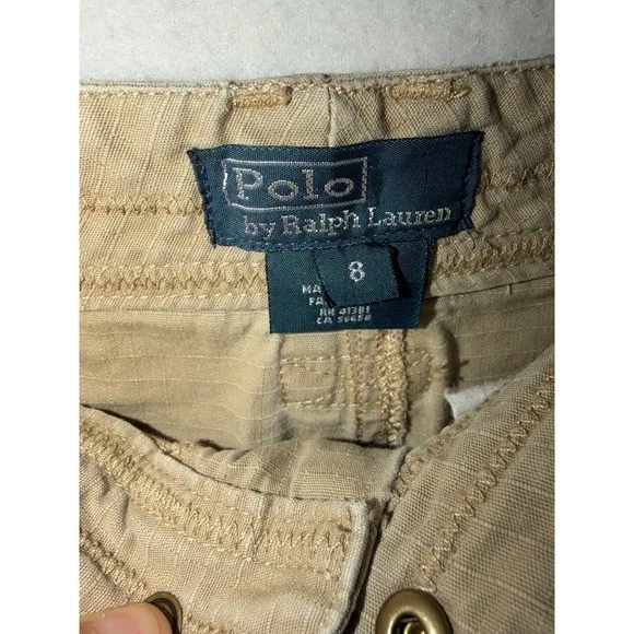 Polo Ralph Lauren Kids Tan Cargo Pants Size 8 Casual Outdoor Adven Y2K Vinage - Image 3 of 4