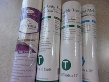 Lot of 4 Rolls Babylock Embroidery Stabilizer & Topping, 10" & 20" Sealed