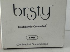 BRSTY - 1 PAIR ULTRA THIN NUDE NIPPLE COVERS 3.2" NEW - SEALED