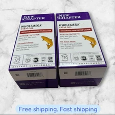FOR 2 New Chapter WHOLEMEGA FISH OIL 120ct EXP08/2026+ NEW SHIP