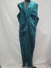 Asos Designs Green Velvet Party Dresssz 16 Tall