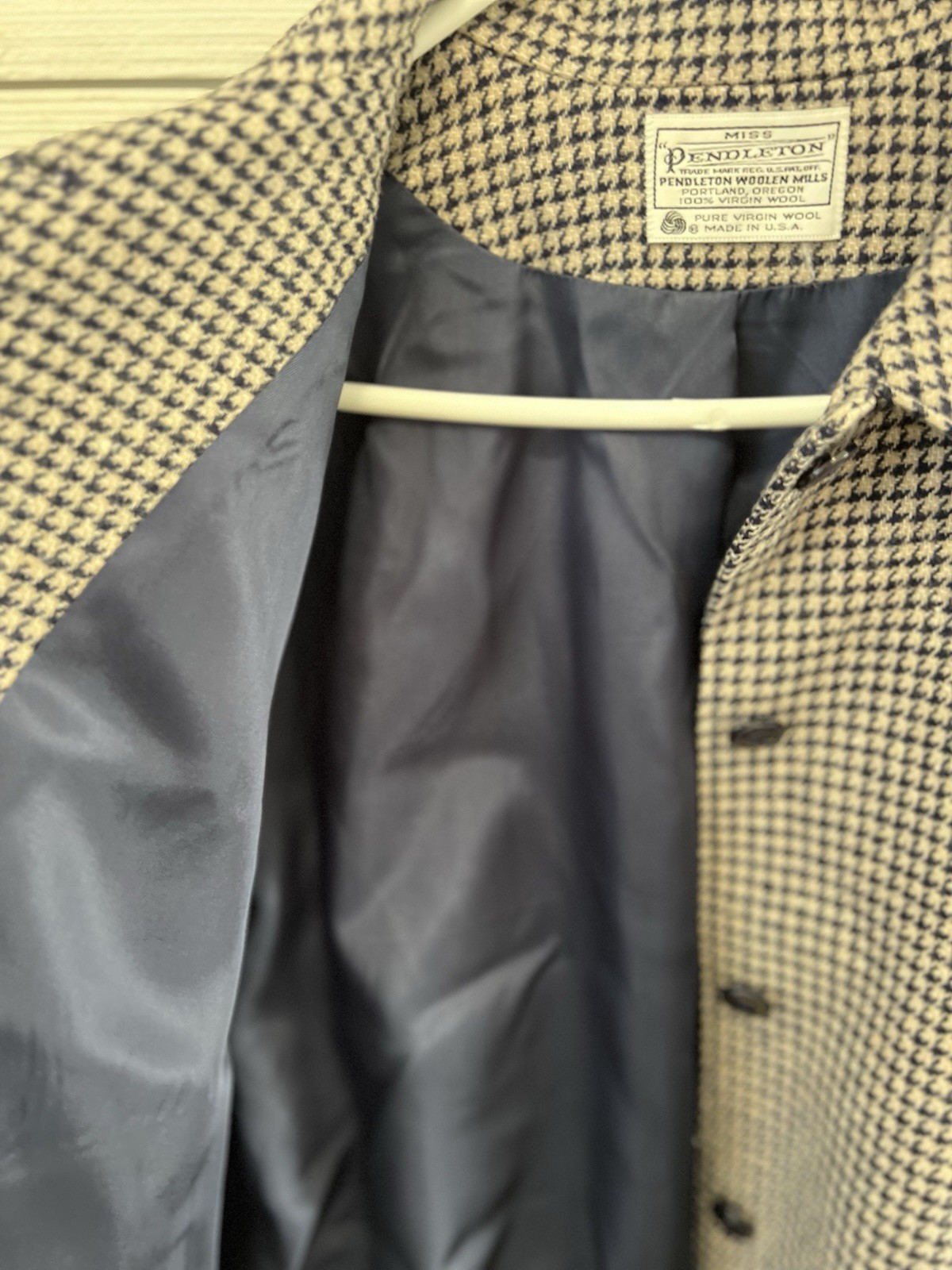 Miss Pendleton Houndstooth Cropped Jacket 100% Vi… - image 6