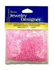 Darice Jewelry Designer Glass Luster Seed Beads NOS Pink 10/0