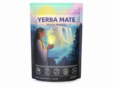 Yerba Mate Peach Mango Powder Tea Infusion Prebiotic Probiotic Low Sugar
