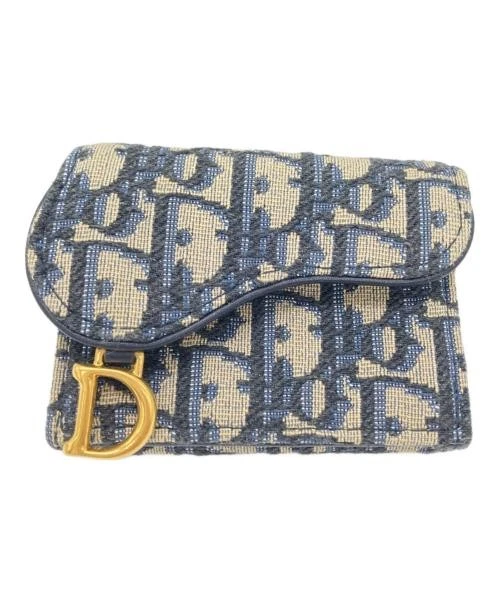 Portefeuille compact Christian Dior selle jacquard