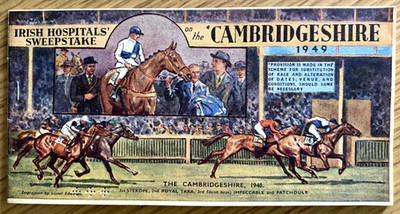 1949 IRISH HOSPITALS' SWEEPSTAKE on the CAMBRIDGESHIRE full book of tickets MINT