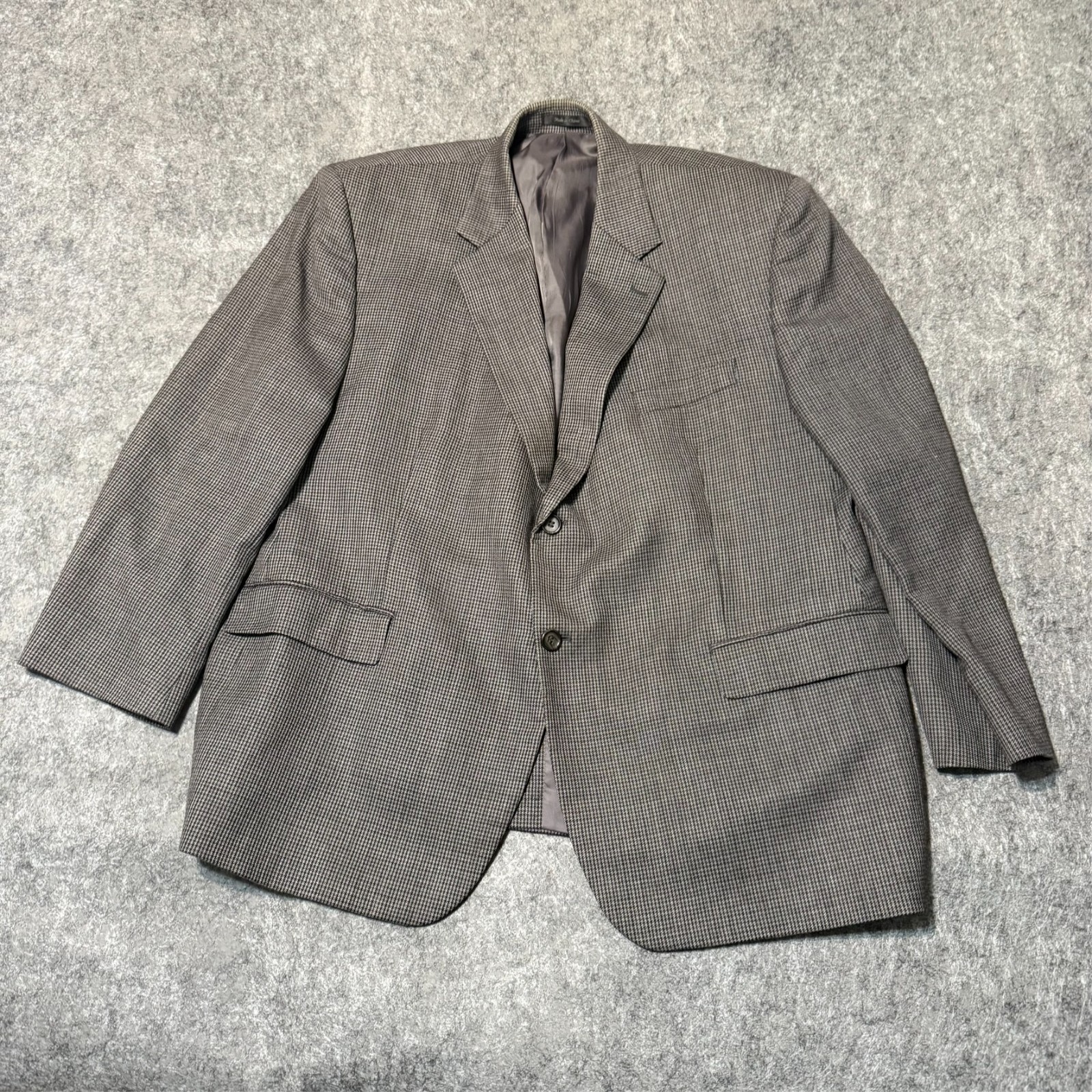 Vintage Ralph Lauren Mens Jacket Blazer Size 48S Brown Tweed Wool Sport Coat