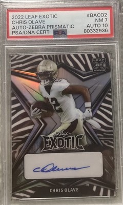 2022 Leaf Exotic Chris Olave Rookie Auto-Zebra Prismatic 8 of 8