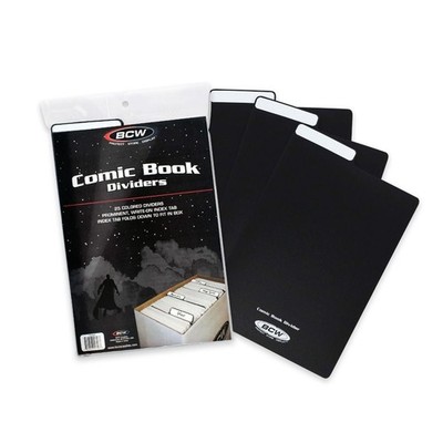 1 pack of 25 BCW Ebon Black Comic Book Dividers