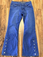 Cruel Denim  Ladies Hannah Flare Jeans With Side Buttons Size 28/5 S