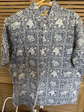 VINTAGE Reyn Spooner Shirt Men  s XXL White Blue Floral UK Polo Hawaiian