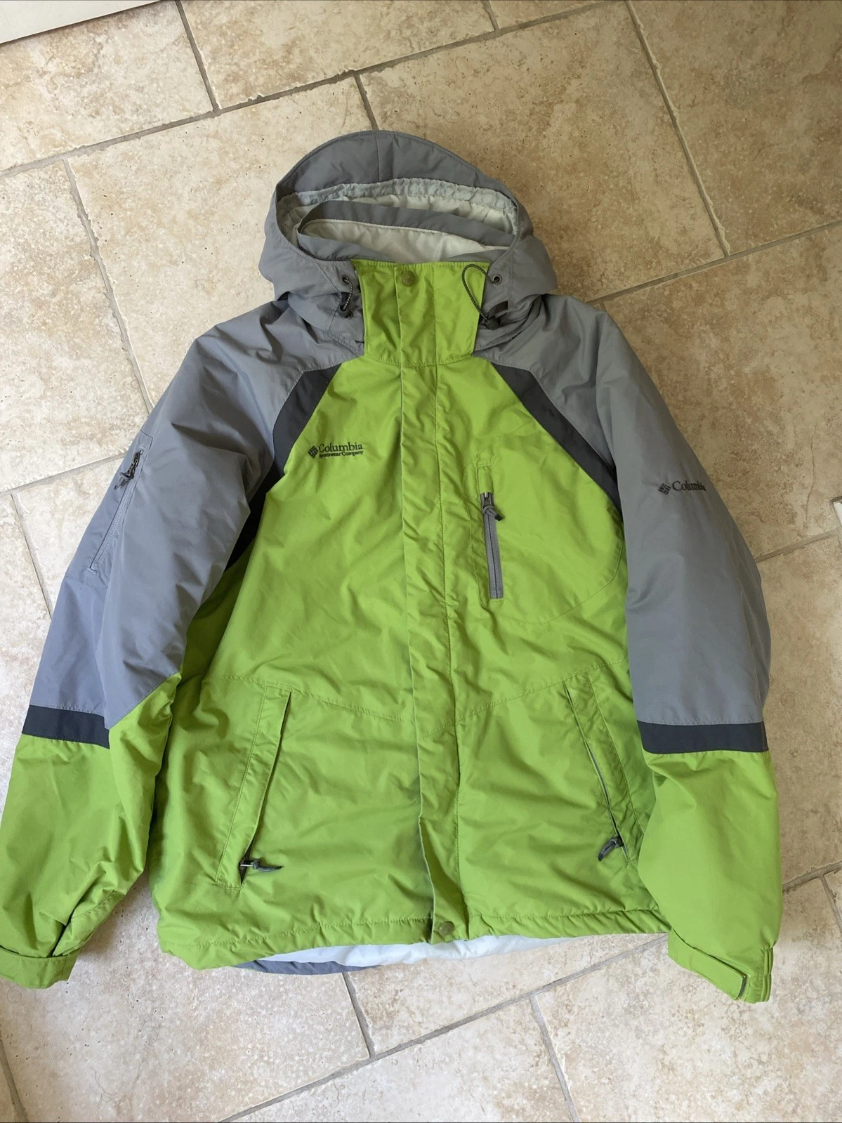 Columbia Size M Men's Green/Gray Insulated Puffer Jacket Mountain Parka Drawcord
Opens in a new wind