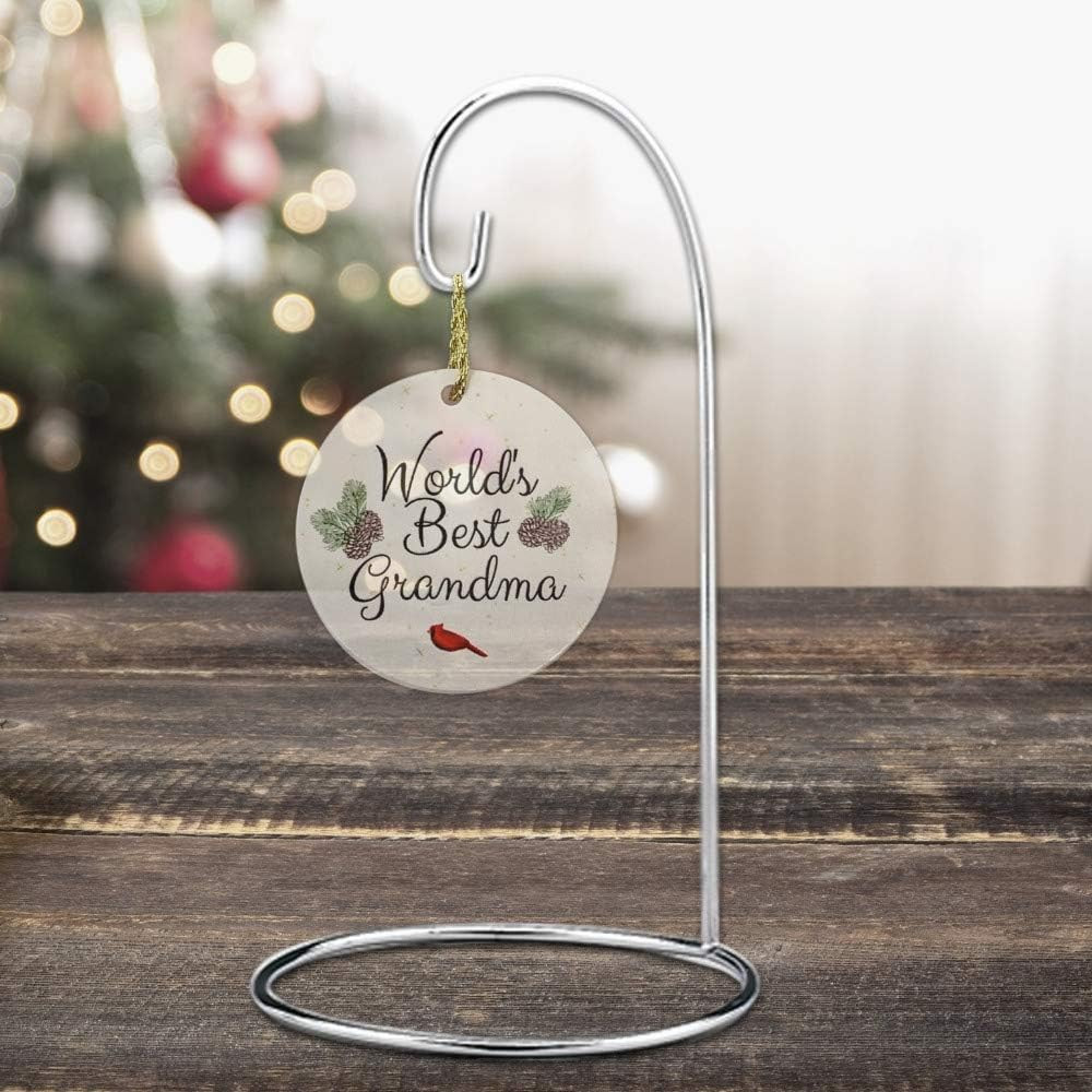 Ornament Display Stands - Silver Christmas Holders - Chrome Finished Metal Stand