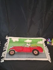 Vtg.  Snoopy Collection Handloomed 100% Cotton Rug 20"×40" Copyright 1965