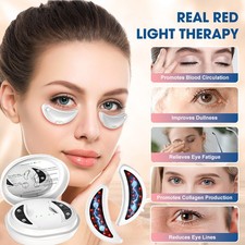 LED Red Light Eye Care Therapy Ems Massager With Gel Patch For Under Eye Wrinkle