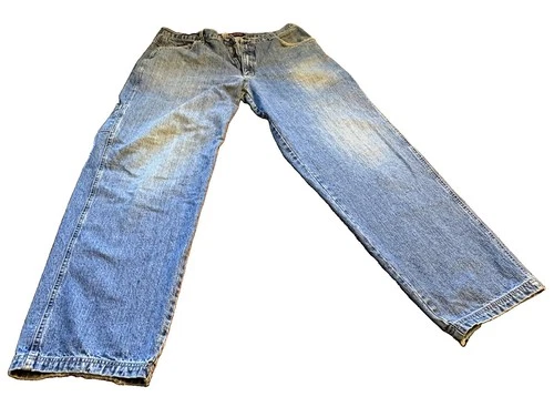 Vintage Vibes Men's Blue Light Wash baggy carpenter Jeans 38x34 5-Pocket - product listing photo