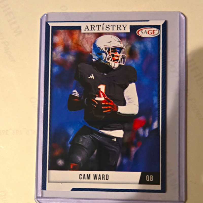 2024 SAGE Artistry Football - Cam Ward Base Set #9 Miami Hurricanes