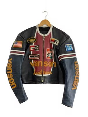 セール！80’s Vanson One Star Leather Jacket Vanson Single Riders Jacket One Star Motorcycle Leather Race