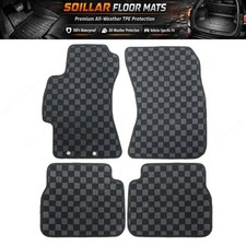 Fits 2011-2014 Subaru Wrx Sti Impreza Checkered Flag Carpet Floor Mats Anti-slip