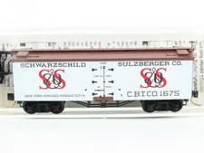 N Micro-Trains MTL 58020 CBTCO Schwarzschild & Sulzberger Co Ice Reefer #1675