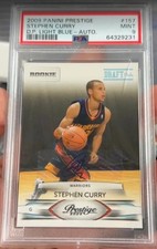 2009 Panini Prestige Stephen Curry #157 D. P. Light Blue Autograph PSA 9 # /100