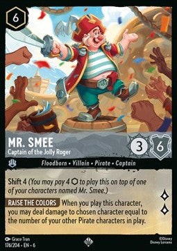 Lorcana Mr. Smee - Captain of the Jolly Roger 6AZS-176 Super Rare Englisch NM