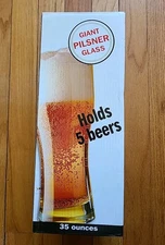 Giant Pilsner Style Beer Glass 35 Fl Oz Holds 5 Beers New In Box