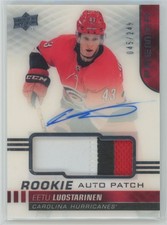 2019-20 UD Premier Eetu Luostarinen AR-ES Acetate Rookie Auto Patch /249 Auto