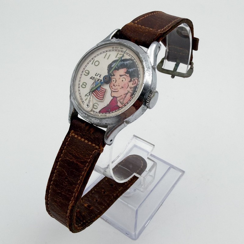 Li’l Abner 1951 Animated Wrist Watch New Haven Clock and Watch Company As Is