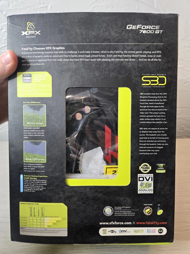 NEW Fatal1ty GeForce 7600 GT Graphics Card 650m 256MB DDR3 PCI-E See Description - Image 4 of 4