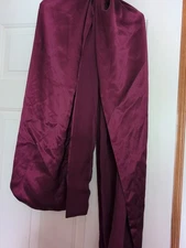 Cejon All Silk Made USA Oblong Scarf Burgundy Silky 