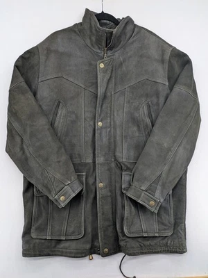 Sonderson Herren Lederjacke Gr 52 Grau Echtleder Fieldjacket Mantel Füttert - Bild 1 von 4
