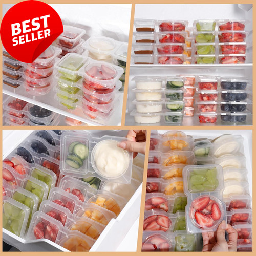 Reusable Snack Containers 20pc Double Compartment Snackle Box Travel Set - Picture 5 of 8