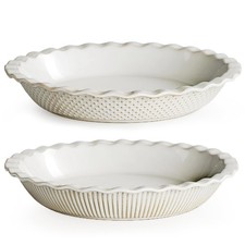 Getstar Ceramic Pie Pan Set of 2 9 inch Non-Stick Bakeware Dishwasher Oven Safe 