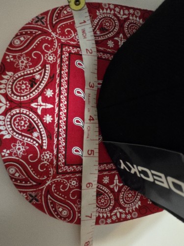 Gorra Decky Negra Snapback Roja Paisely Bandana Plana Bill Visera Gorras Sombrero - Imagen 5 de 7