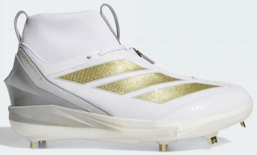 Adidas Adizero Impact+ Metal Baseball Cleats White Gold IF8483